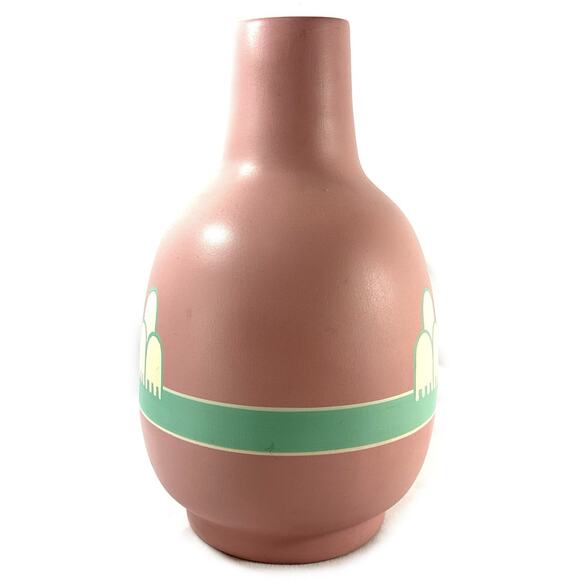 Vintage Vase Pottery South Western Native Pink Turquoise Hand Painted 12” - Picture 2 of 10